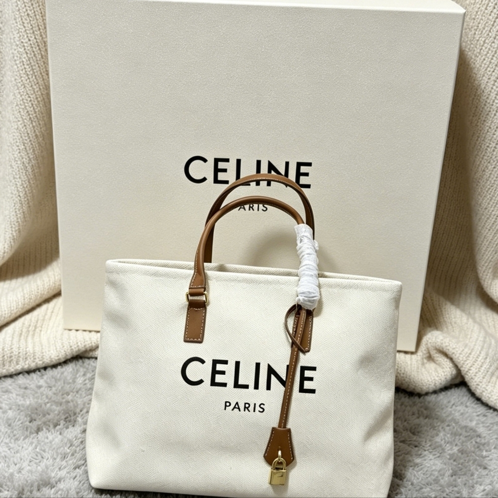 CELINE Cabas de France Canvas Tote Bag